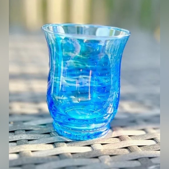 Rare Blue Pearlescent Glass Votive Tea Light Candle Holder FREE CANDLES!…​ - Picture 6 of 9